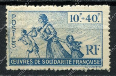 Французские колонии 1943 г. • Iv# 66 • 10+40 fr. • фонд помощи беженцам • MH OG VG ( кат. - €6 )