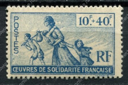Французские колонии 1943 г. • Iv# 66 • 10+40 fr. • фонд помощи беженцам • MNH OG VF ( кат. - €6 )
