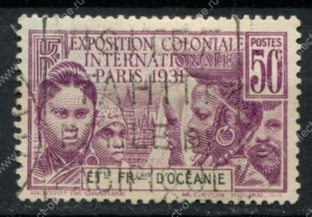 Французская Океания 1931 г. • Iv# 81 • 50 c. • Колониальная выставка, Париж • Used VF ( кат. - €10 )