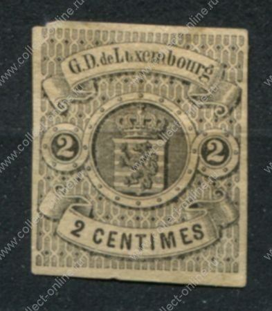 Люксембург 1859 г. • Mi# 4 • 2 c. • герб • стандарт • MNG F-VF ( кат. - €120 )