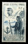 Французская Западная Африка 1957 г. • Iv# A21 • 15 fr. • 100-летие африканского легиона • MH OG VF