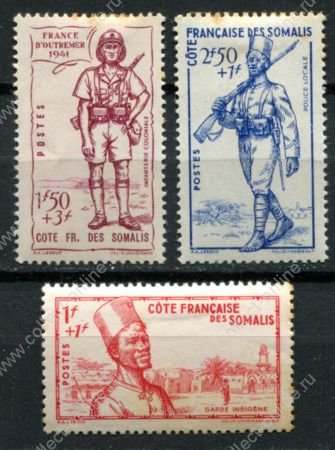 Берег Сомали 1941 г. • Iv# 188-190 • защита Империи • полн. серия • MNH OG* F