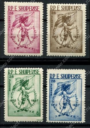 Албания 1957 г. • Mi# 553-556(Sc# 519-522) • 45-я годовщина независимости • полн. серия • MNH OG* VF ( кат. - €8 )