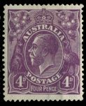Австралия 1918-23 гг. GB# 64 • 4d. • Георг V • MLH OG/* VF- (кат. - £15.00)