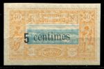 Берег Сомали 1902 г. • Iv# 28 • 5 на 40 c. • надп. нов. номинала на марках осн. выпуск • MLH OG XF+ ( кат.- € 12 )