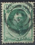 Гаваи 1864-1886 гг. • SC# 33 • 6 c. • король Давид Калакауа • Used VF ( кат. - $10 )