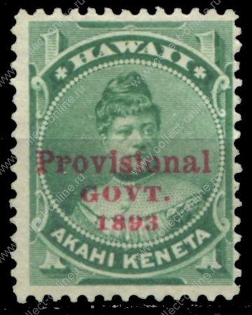 Гаваи 1893 г. • SC# 55 • 1 c. • надп. местного правительства • принцесса Лайклики • MNG VF