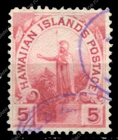 Гаваи 1894 г. • SC# 76 • 5 c. • осн. выпуск • статуя Камехамеха • Used F-VF