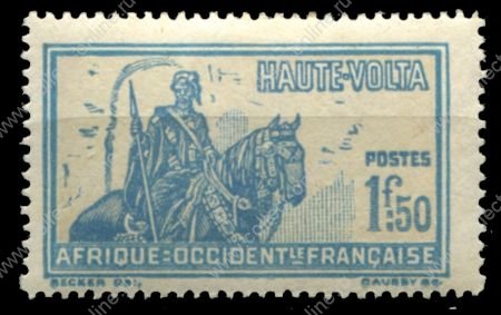 Верхняя Вольта 1928 г. • Iv# 60 • 1.50 fr. • осн. выпуск • конный воин • MH OG VF ( кат. - €4.50 )