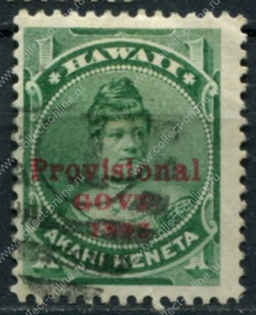 Гаваи 1893 г. • SC# 55 • 1 c. • надп. местного правительства • принцесса Лайклики • Used XF-