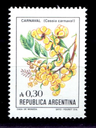 Аргентина 1985-1988 г. • SC# 1522 • 30 c. • Цветущие растения • стандарт • MNH OG VF ( кат. - $1 )