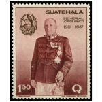 Гватемала 1937 г. • SC# 291 • 1.50 Q. • Переизбрание президента Убико • парадный портрет • концовка серии • MNH OG XF ( кат.- $ 100+ )