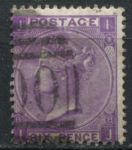 Великобритания 1867-1880 гг. • Gb# 108 pl. 8 • 6 d. • Королева Виктория • стандарт • Used VF ( кат.- £ 90 )