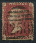 Великобритания 1858-1879 гг. • Gb# 44 (pl. 159) • 1 d. • Королева Виктория • Used VF- ( кат.- £3 )