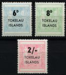 Токелау о-ва 1966 г. • Gb# 6-8 • 6 d. - 2 sh. • надпечатки нов. номиналов на м. Новой Зеландии • MNH OG VF