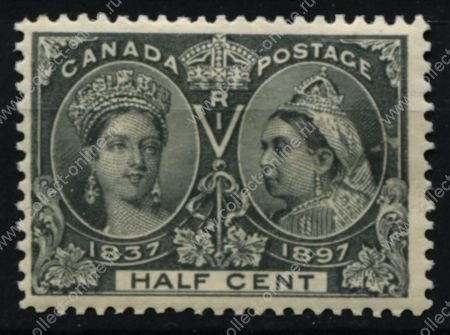 Канада 1897 г. • SC# 50 • Ѕ c. • Королева Виктория • 60-летний юбилей правления • MH OG VF ( кат.- $140 )
