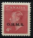 Канада 1949-1950 гг. • SC# O4 • 4 c. • надпечатка "O.H.M.S." • официальный выпуск • MNH OG XF