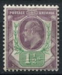 Великобритания 1902-1910 гг. • Gb# 221 • 1 ½ d. • Эдуард VII • пурпурн. и зеленая • стандарт • MH OG VF ( кат.- £45 )