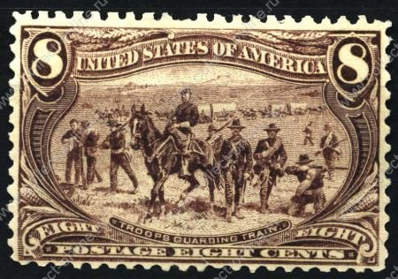 США 1898 г. • SC# 289 • 8 c. • Выставка "Транс-Миссисипи" • кавалерийский эскорт • MH OG VF ( кат.- $175 )