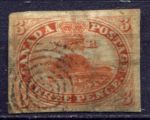 КАНАДА 1852-7г. GB# 8 / 3d. USED VF / ФАУНА