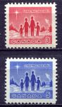 Канада 1964 г. • Sc# 434-435 • 3 и 5 c. • Рождество • полн. серия • MLH OG VF
