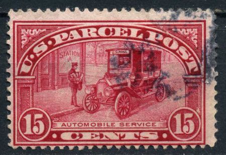 США 1913 г. • SC# Q7 • 15 c. • почтовый автомобиль • спец. доставка • Used F ( кат.- $ 15 )