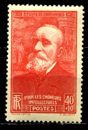 Франция 1939 г. • Iv# 436 • 40 c. • серия интеллектуалы, Пюви де Шаванн • MNH OG VF
