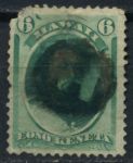 Гаваи 1864-1886 гг. • SC# 33 • 6 c. • король Давид Калакауа • Used VG ( кат. - $10 )