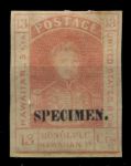 Гаваи 1868 г. • SC# 11S • 13 c. • король Камехамеха III • надп. "Specimen" • MNG VF ( кат. - $30+ )