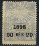 Бразилия 1898 г. • SC# 136 • 20 R. на 10 R. • надпечатка(черная) нов. номинала • MNG F ( кат. - $4 )