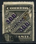 Бразилия 1898 г. • SC# 131 • 300 R. на 200 R. • надпечатка(фиолетовая) нов. номинала • Used F ( кат. - $2 )