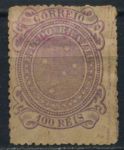 Бразилия 1890-1 гг. • SC# 102 • 100 R. • символы страны • cозвездие Южный крест • Used VF