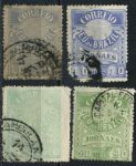 Бразилия 1890-3 гг. • SC# P22-5 • 10 - 50 R. • 4-й выпуск • газетный выпуск • Used F • полн. серия ( кат. - $25 )