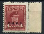 Канада 1949-50 гг. • SC# O4 • 4 c. • надпечатка "O.H.M.S." • MNH OG XF