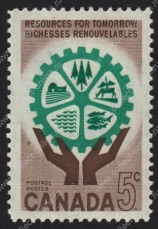 Канада 1961 г. • SC# 395 • 5c. • Принятия плана сохранения природных ресурсов • MNH OG VF