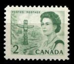 Канада 1967-1972 гг. • Sc# 455 • 2 c. • Елизавета II • индейский тотем • стандарт • MNH OG VF