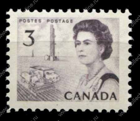 Канада 1967-1972 гг. • Sc# 456 • 3 c. • Елизавета II • комбайн • стандарт • MNH OG VF