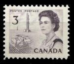 Канада 1967-1972 гг. • Sc# 456 • 3 c. • Елизавета II • комбайн • стандарт • MNH OG VF