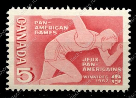Канада 1967 г. • Sc# 472 • 5 c. • Панамериканские игры • MNH OG VF