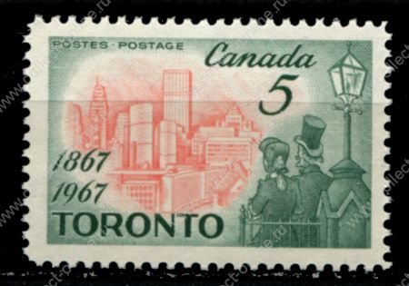 Канада 1967 г. • Sc# 475 • 5 c. • 100-летие Торонто как столицы Онтарио • MNH OG VF