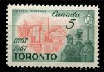 Канада 1967 г. • Sc# 475 • 5 c. • 100-летие Торонто как столицы Онтарио • MNH OG VF