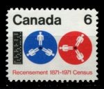 Канада 1971 г. • Sc# 542 • 6 c. • 100-я годовщина Первой переписи населения Канады • MNH OG VF