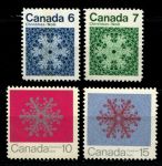 Канада 1971 г. • Sc# 554-557 • 6 - 15 c. • Рождество (снежинки) • полн. серия • MNH OG VF