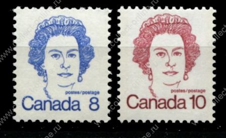 Канада 1972-1976 гг. • Sc# 593-593A • 8 и 10 c. • королева Елизавета II • стандарт • MNH OG VF