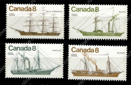 Канада 1975 г. • Sc# 670-673 • 8 c.(4) • Парусные корабли • полн. серия • MNH OG VF