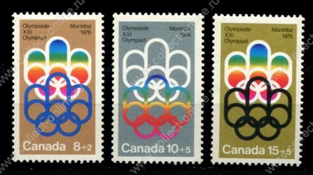 Канада 1974 г. • Sc# B1-B3 • Олимпийские Игры, Монреаль • символы • полн. серия • MNH OG VF