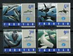 Фарерские о-ва 1997 г. • Mi# 334-337 • 4 - 9 Kr. • Киты и дельфины • полн. серия • MNH OG VF ( кат. - €8 )