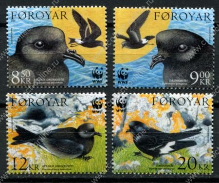 Фарерские о-ва 2005 г. • Mi# 530-533 • 8.50 - 20 Kr. • птицы островов • полн. серия • MNH OG VF ( кат. - €18 )