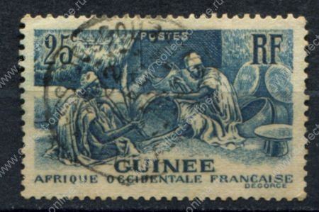 Французская Гвинея 1938 г. • Iv# 132 • 25 c. • осн. выпуск • ремесленники • Used F-VF