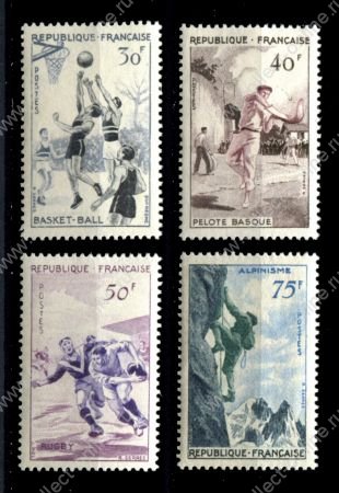 Франция 1956 г. • Iv# 1072-1075 • 30 - 75 fr. • традиционные виды спорта • полн. серия • MNH OG VF ( кат.- € 25 )